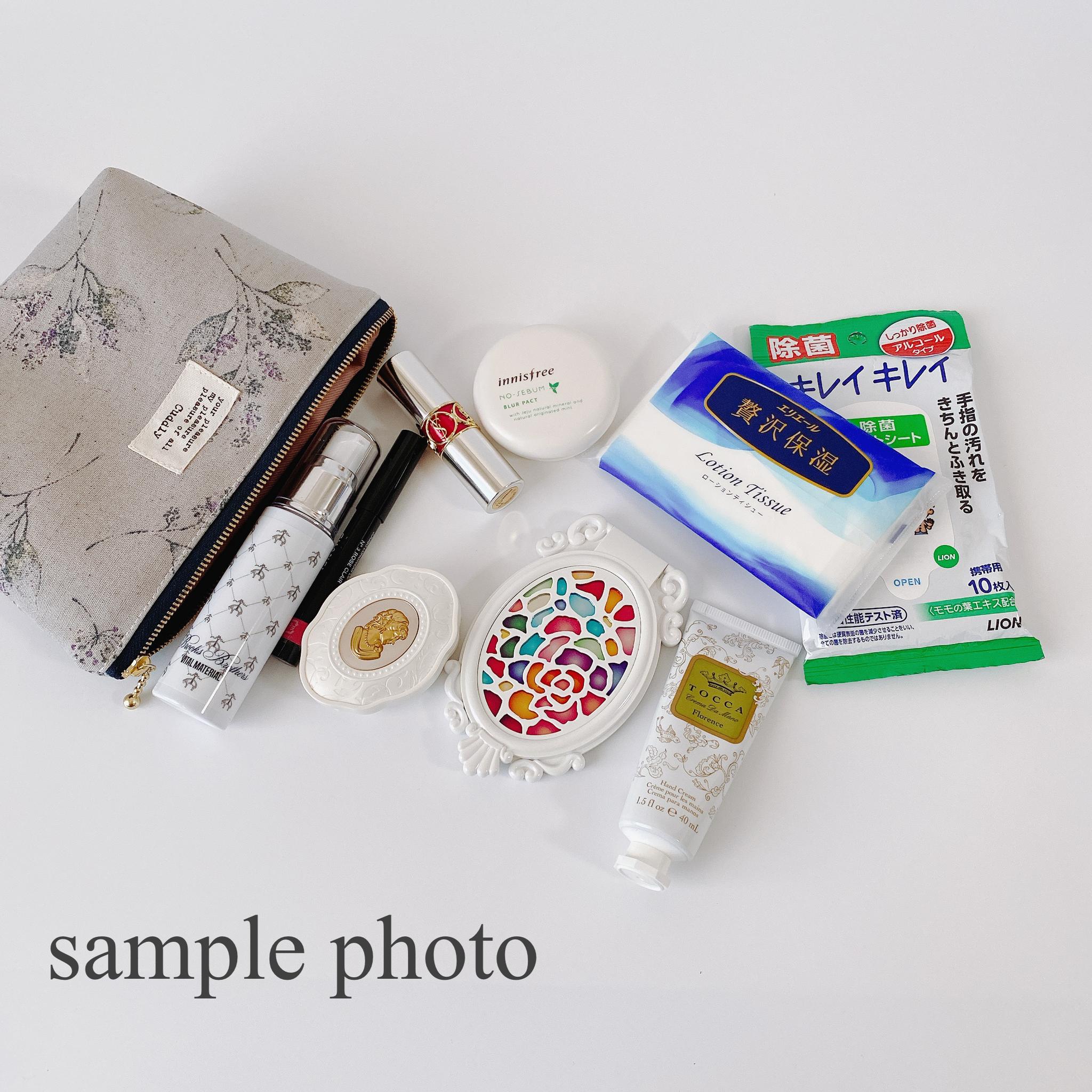 桜/インド刺繍◆外ポケット付きマチ付きポーチ/マルチポーチ【L】 | 11枚目