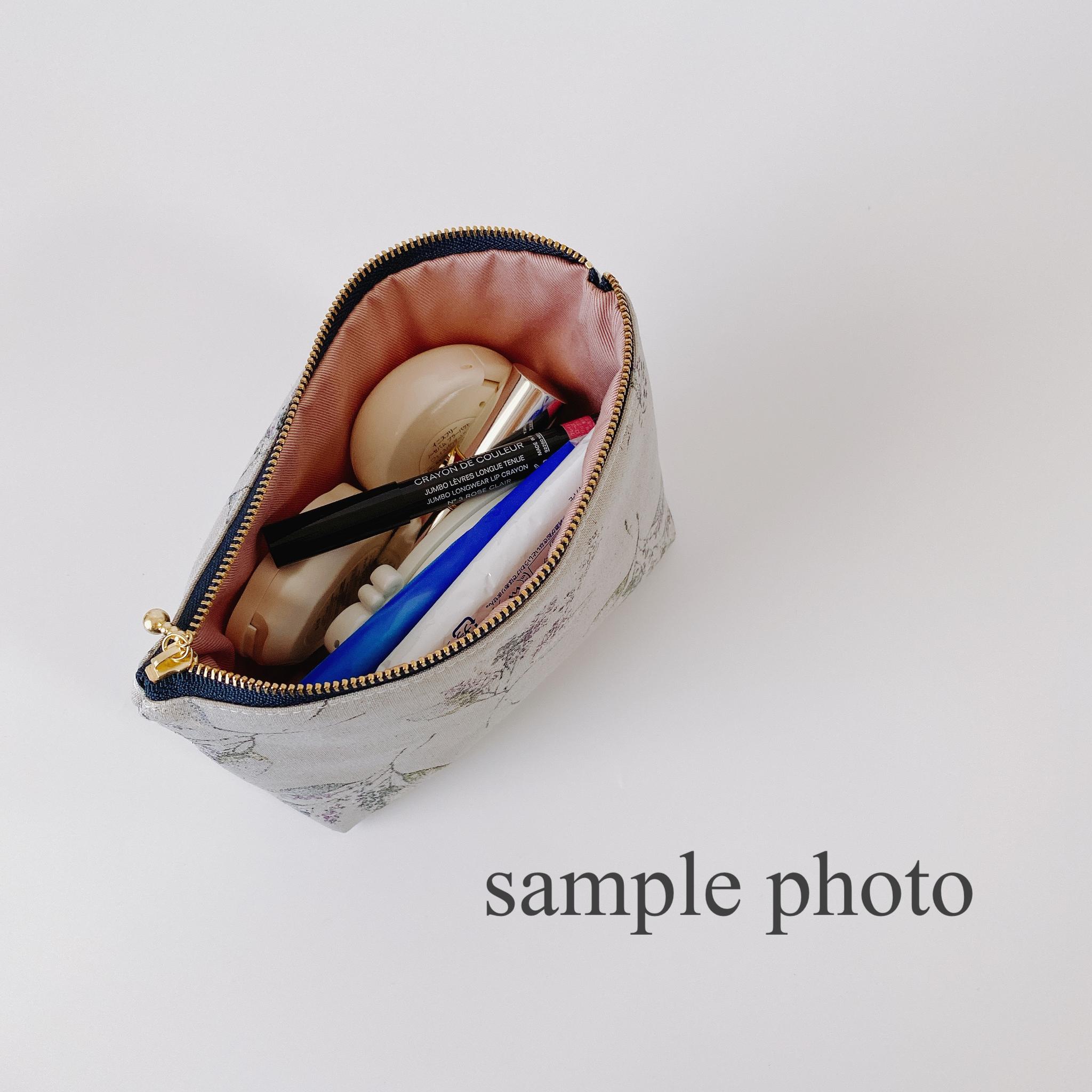 桜/インド刺繍◆外ポケット付きマチ付きポーチ/マルチポーチ【L】 | 12枚目