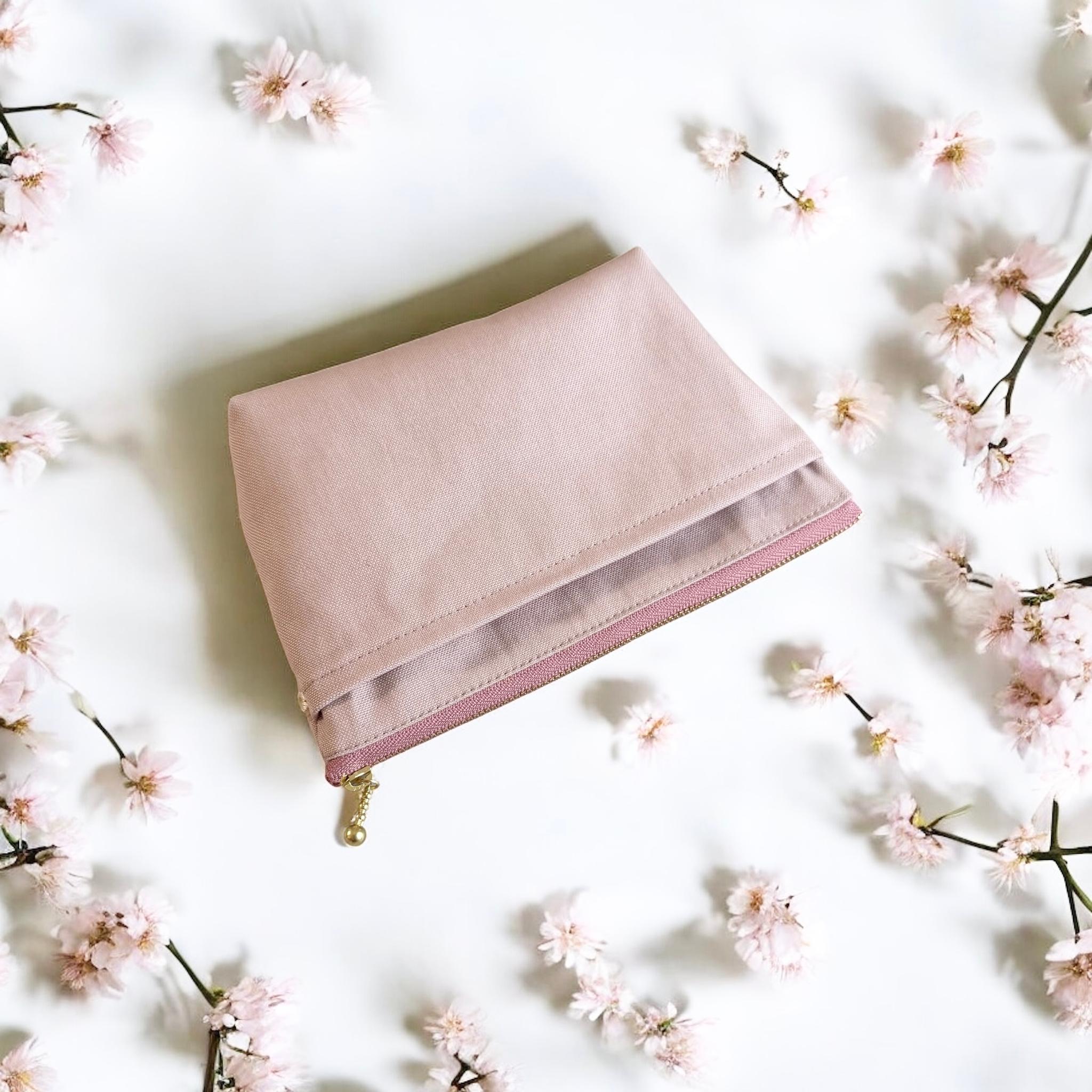 桜/インド刺繍◆外ポケット付きマチ付きポーチ/マルチポーチ【L】 | 4枚目