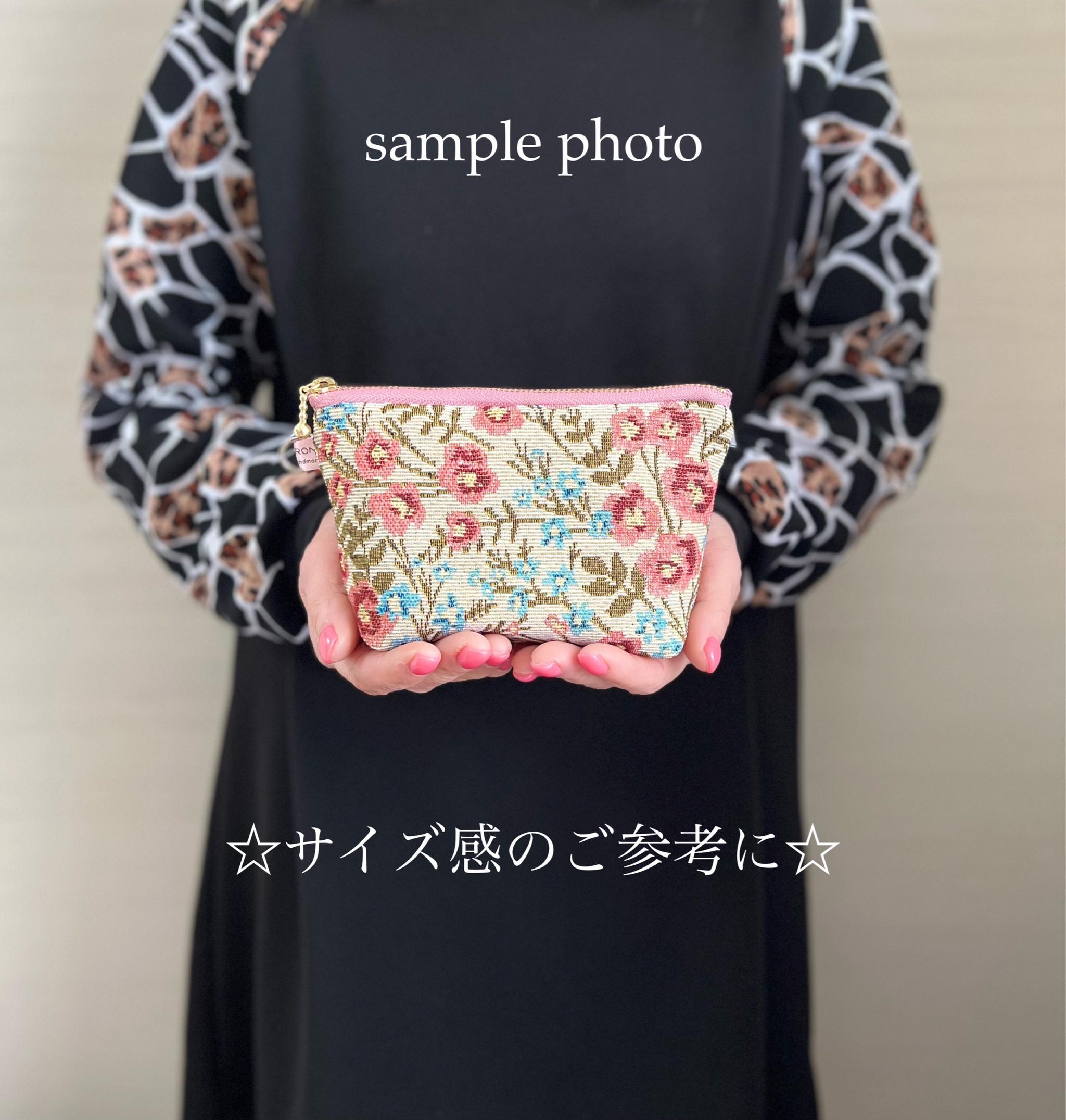 エメラルドグリーン/インド刺繍◆外ポケット付きマチ付きポーチ/マルチポーチ【S】 | 7枚目