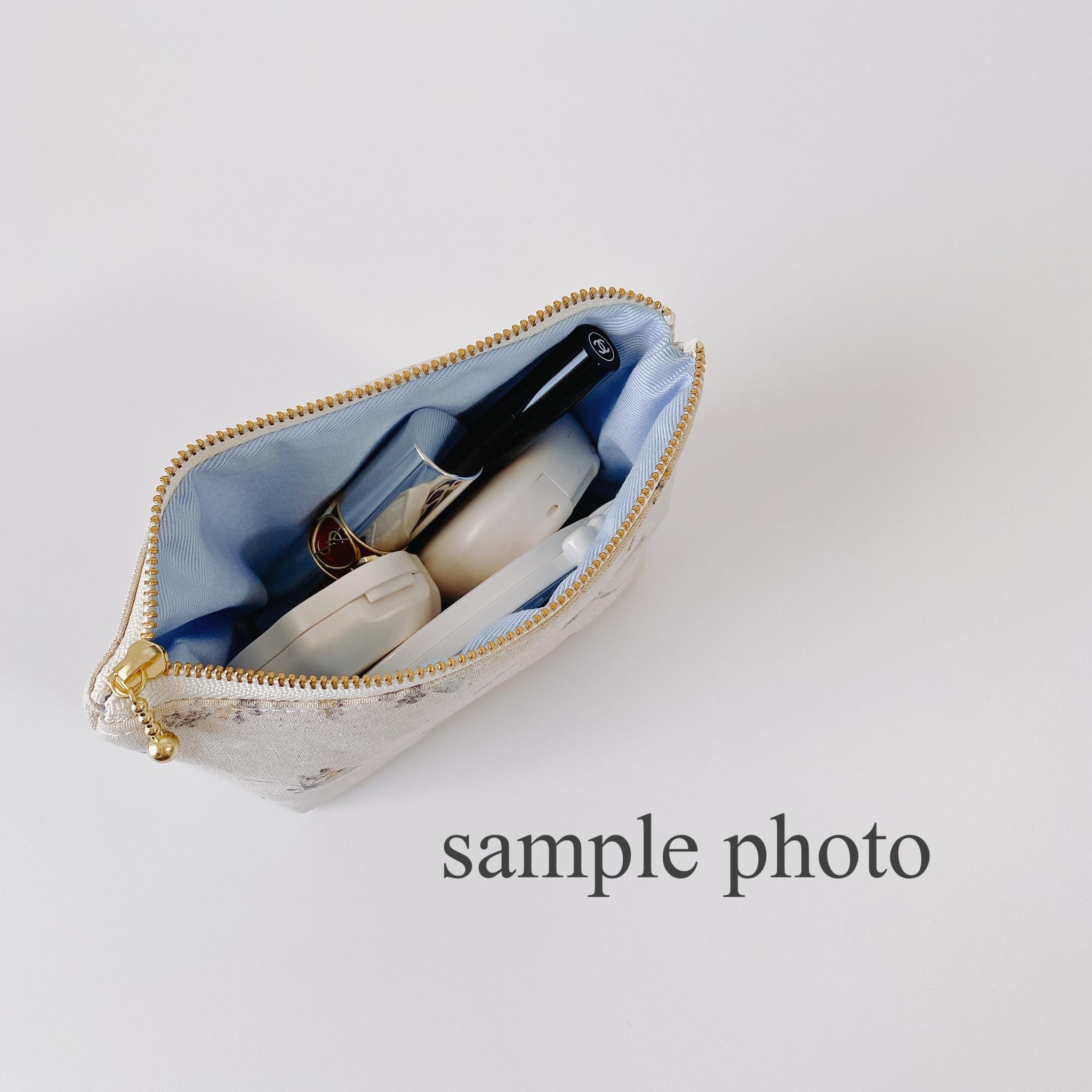 エメラルドグリーン/インド刺繍◆外ポケット付きマチ付きポーチ/マルチポーチ【S】 | 9枚目