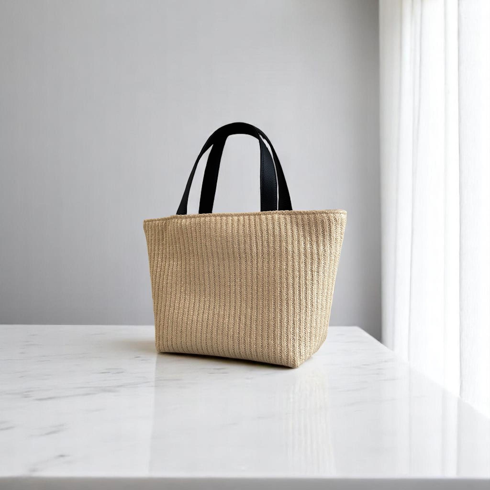 インド刺繍 かごバッグ 軽量/ナチュラル | 6枚目