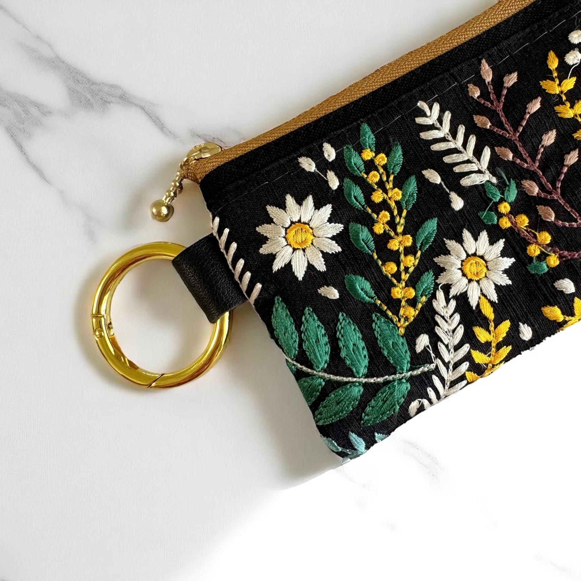 ミモザブラック/インド刺繍×帆布/トートバッグ&ポーチセット | 10枚目