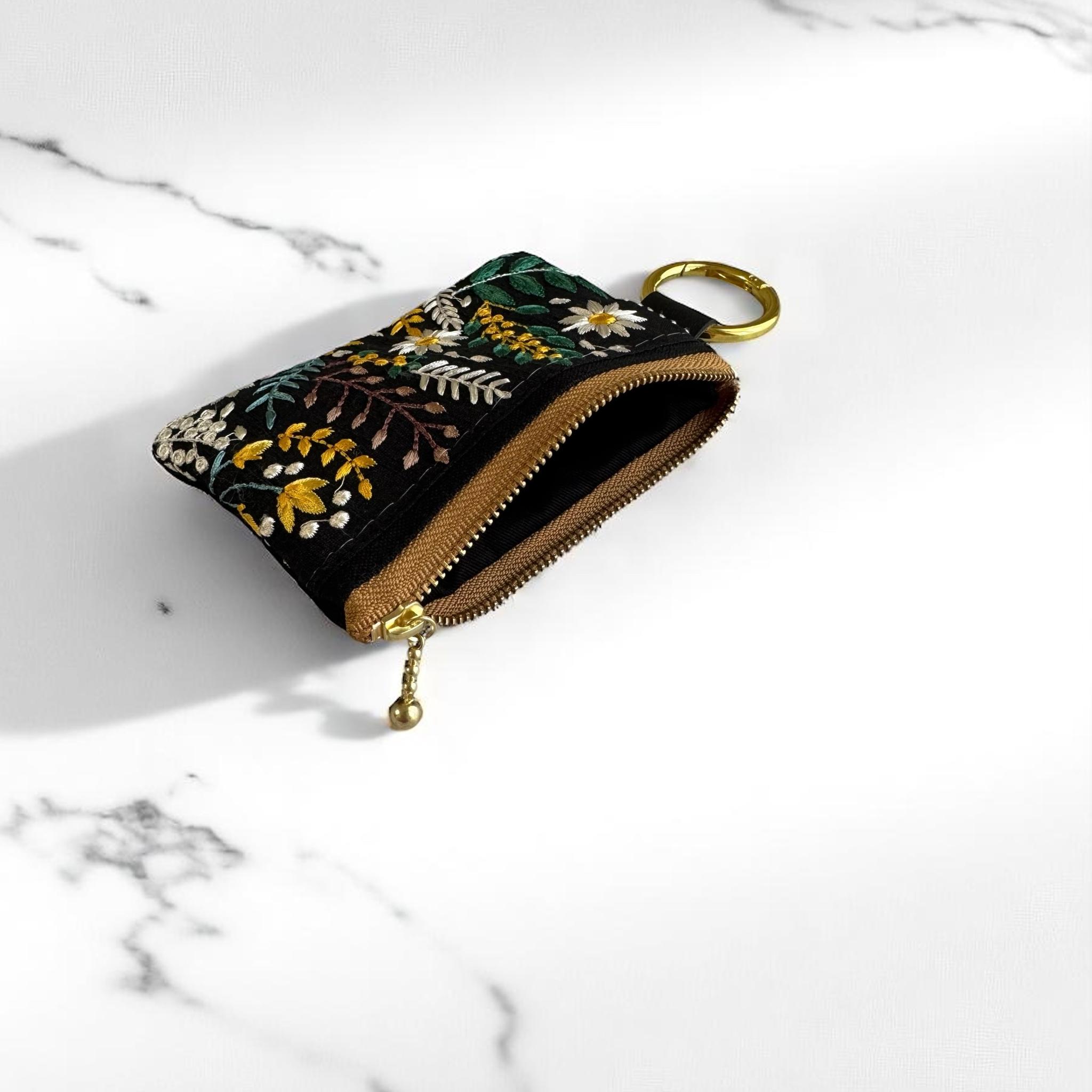 ミモザブラック/インド刺繍×帆布/トートバッグ&ポーチセット | 12枚目