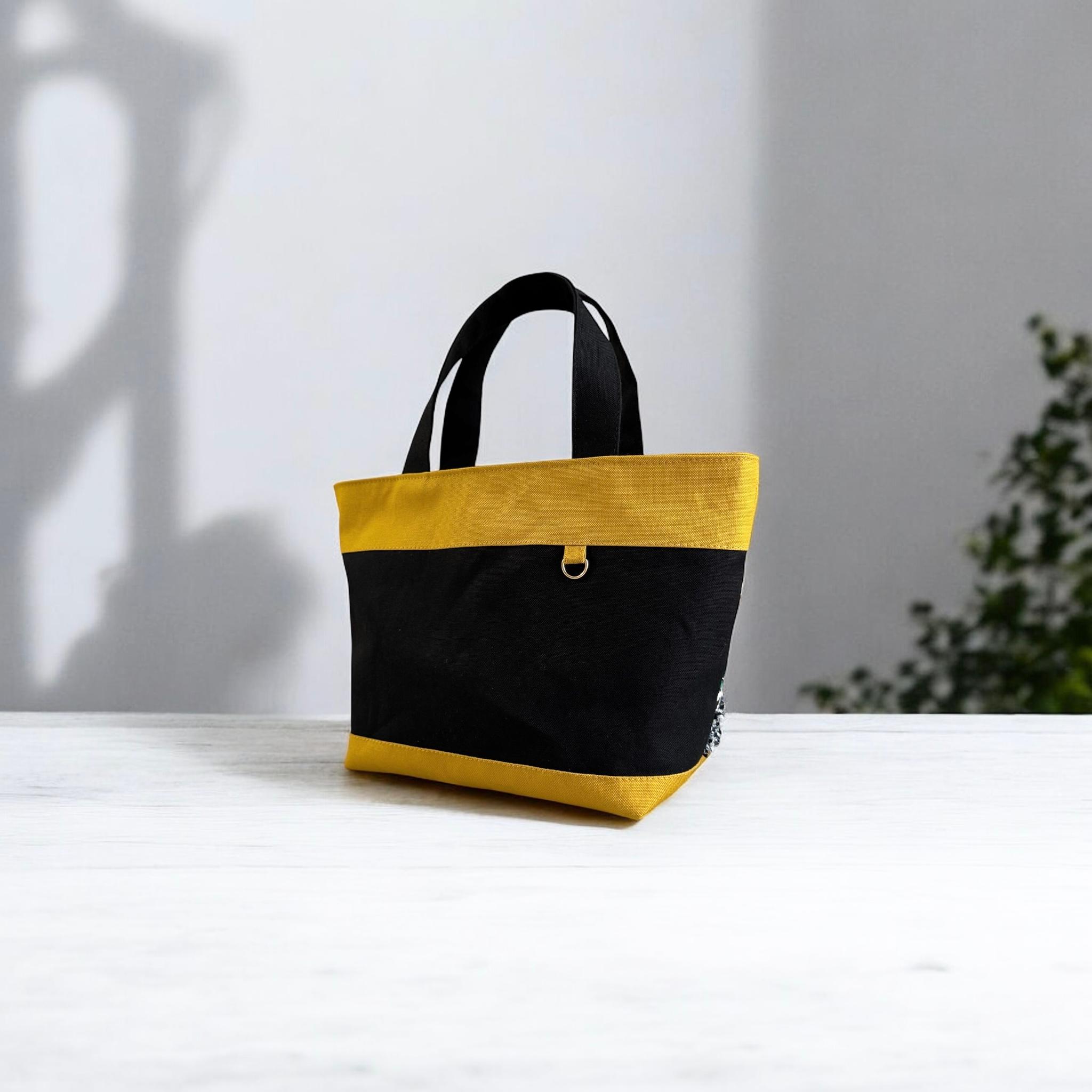 ミモザブラック/インド刺繍×帆布/トートバッグ&ポーチセット | 4枚目